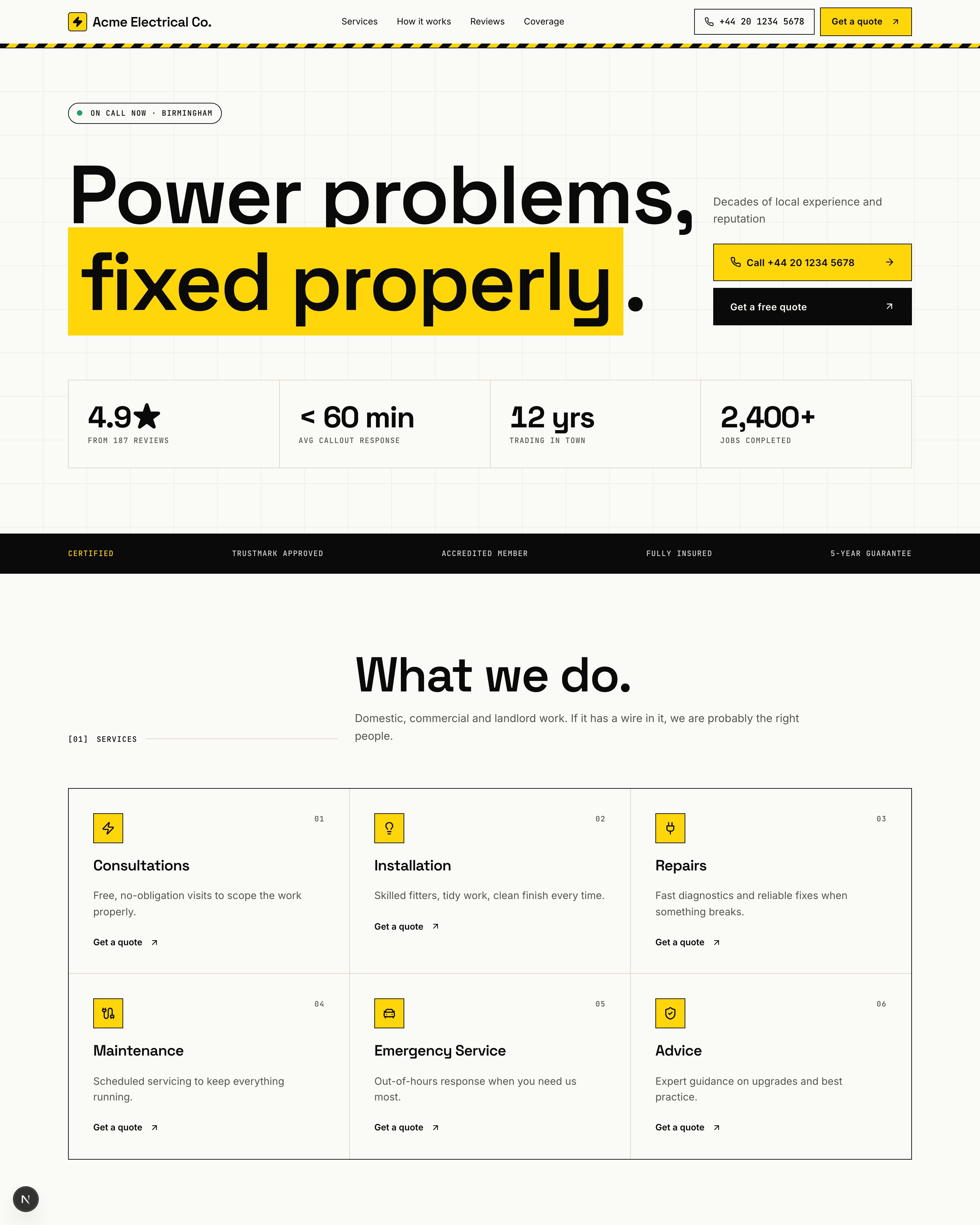 Electricians template preview