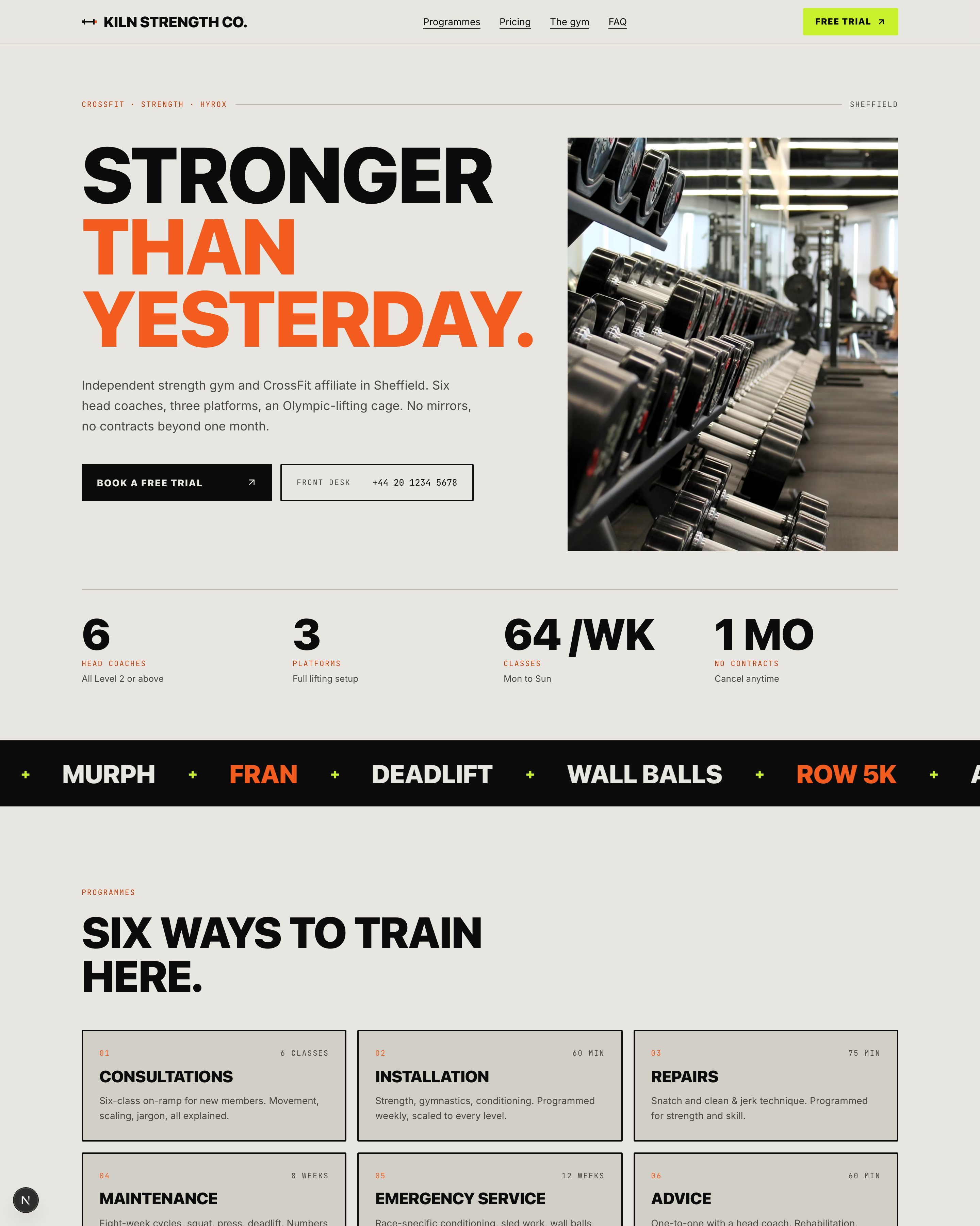 Independent Gyms & CrossFit template preview
