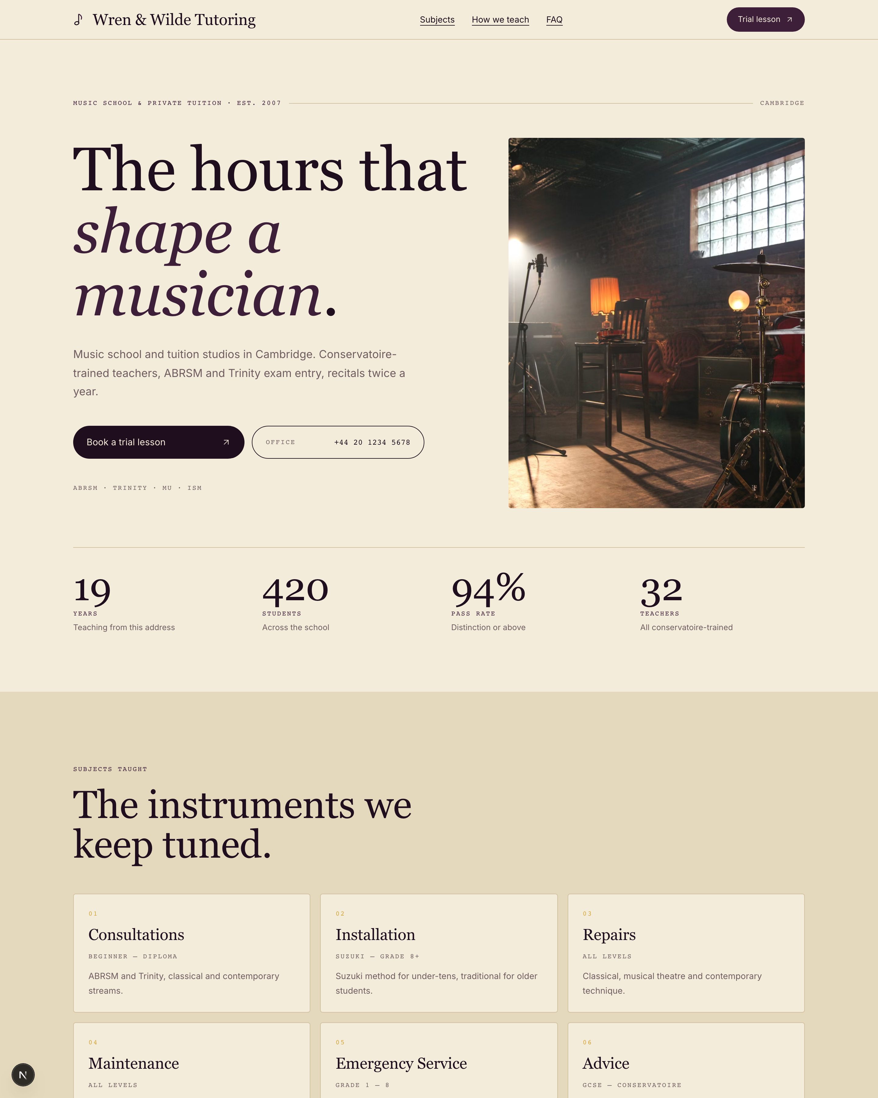 Private Tutors & Music Schools template preview