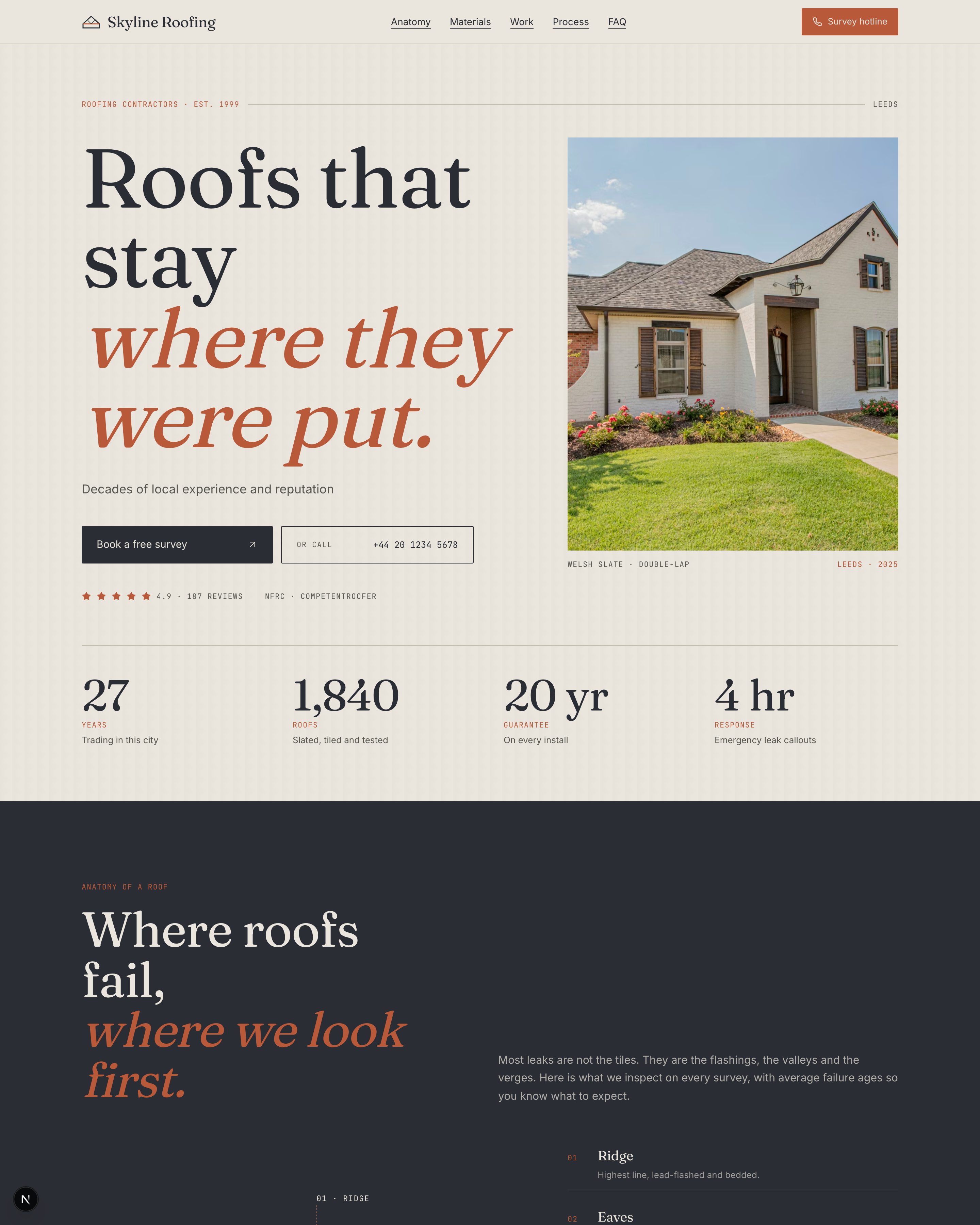 Roofing Contractors template preview